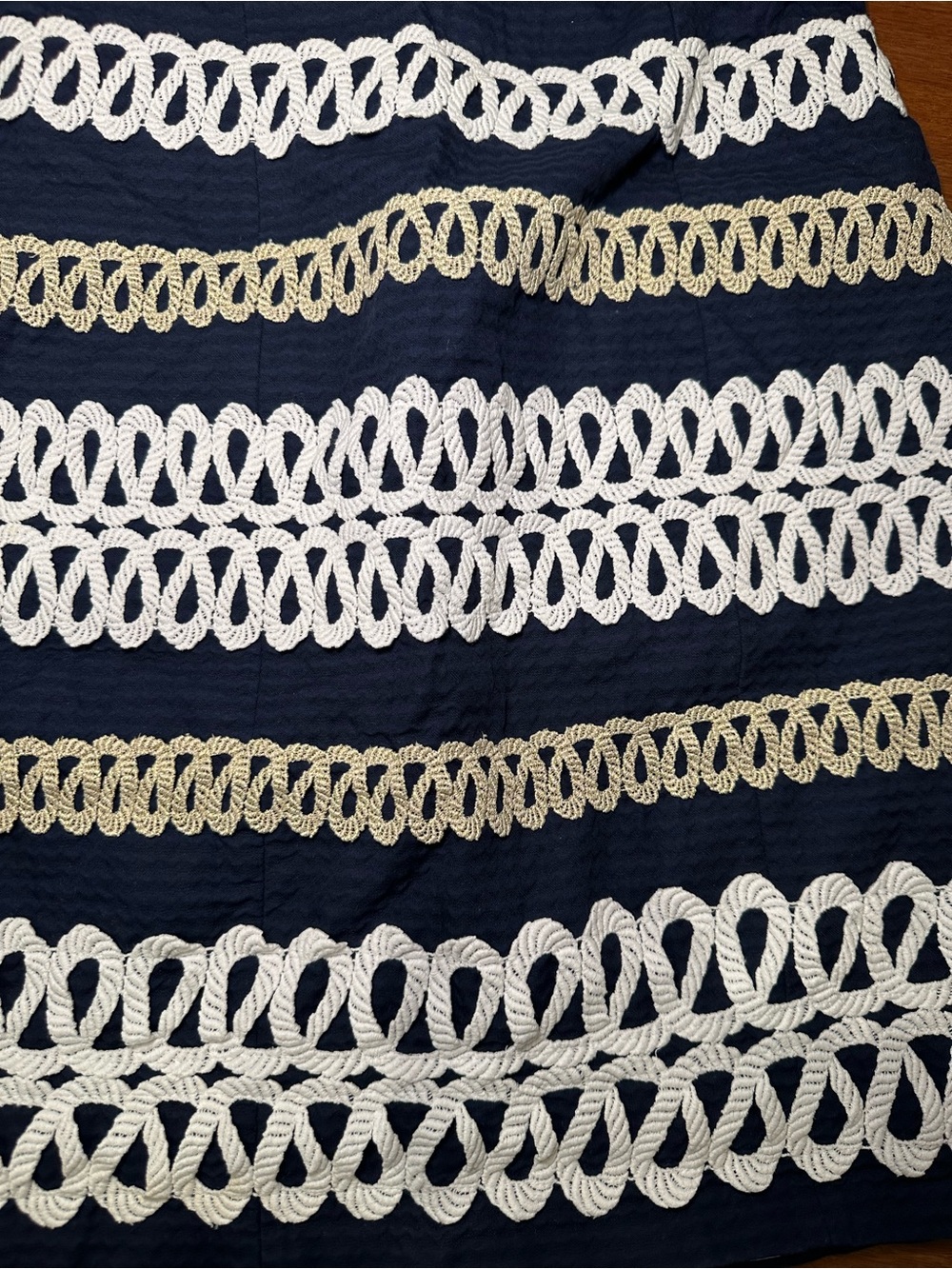 Lilly Pulitzer Navy Dress with White Crochet Trim Coastal Size 4 - Picture 2 of 6